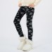 【3Y-12Y】Girls Stylish Leopard And Flowers And Cartoon Print Thickened Fleece Leggings