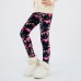 【3Y-12Y】Girls Stylish Leopard And Flowers And Cartoon Print Thickened Fleece Leggings