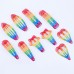 10-Pieces Girls' Fashionable And Cute Rainbow-Colored Hairpin Set