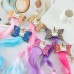 Girls Cute Unicorn Hair Clips Gradient Color Wig