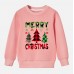 【12M-9Y】Kids Christmas Letter Print Cotton Stain Resistant Long Sleeve Sweatshirt