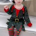 【12M-10Y】Girl Cute Christmas-themed Sequined Irregular Dress Including Santa Hat And Socks