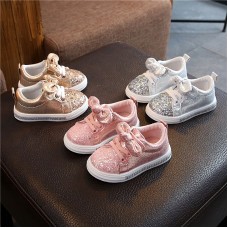 Girl Cute Sequins Solid Color Bowknot Casual Shoes