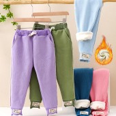 【3Y-10Y】Girls Multicolor Thick Sweatpants